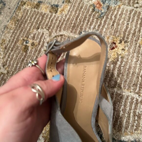 Banana Republic Gray Wedge Sandals with Suede Finish - Picture 3 of 5